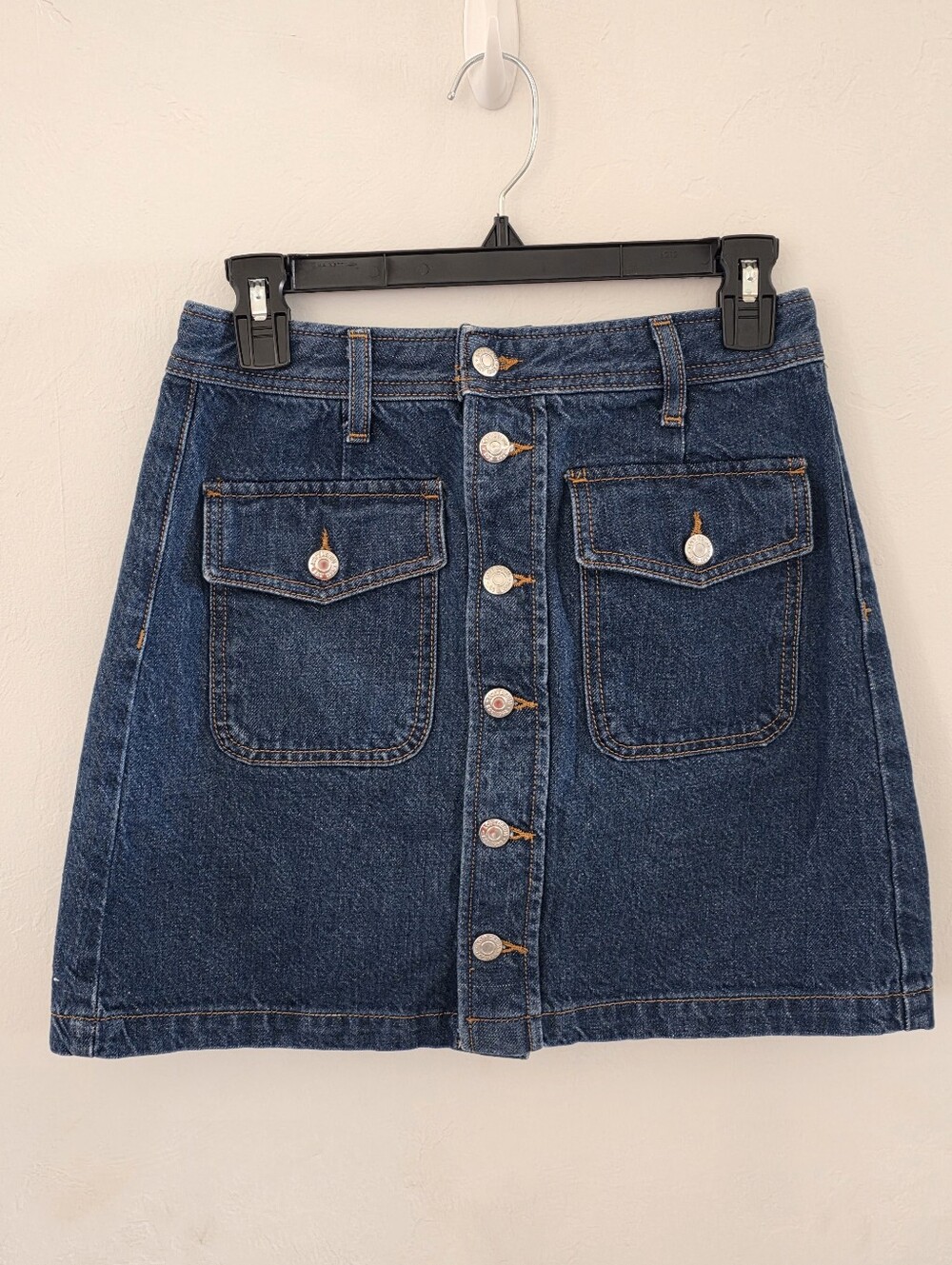 Loft Dark Indigo Patch Pocket Denim Mini Skirt Size 2P